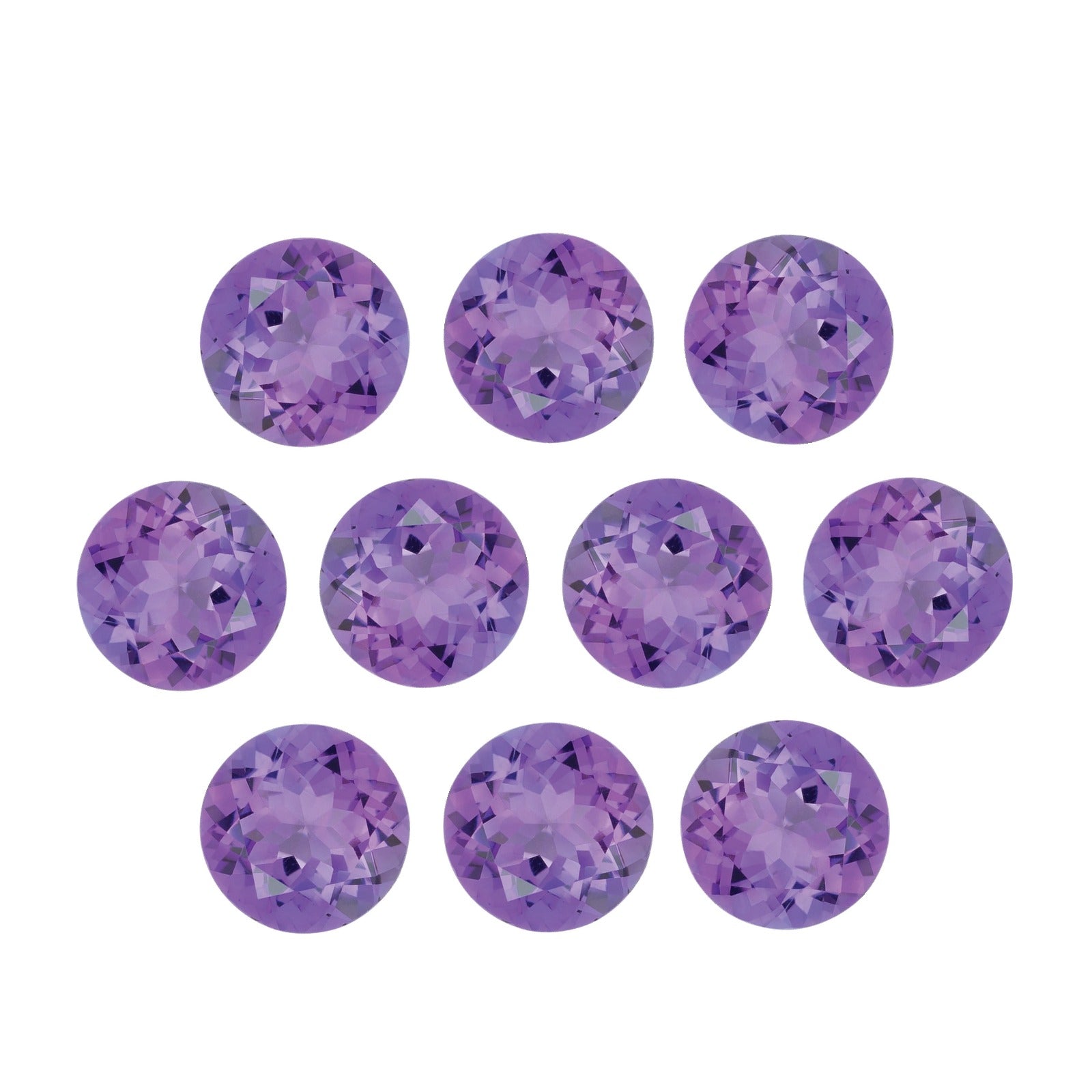Lot of 10: 4.5 mm natural purple amethyst, round cut | Sapphire Row · cut7