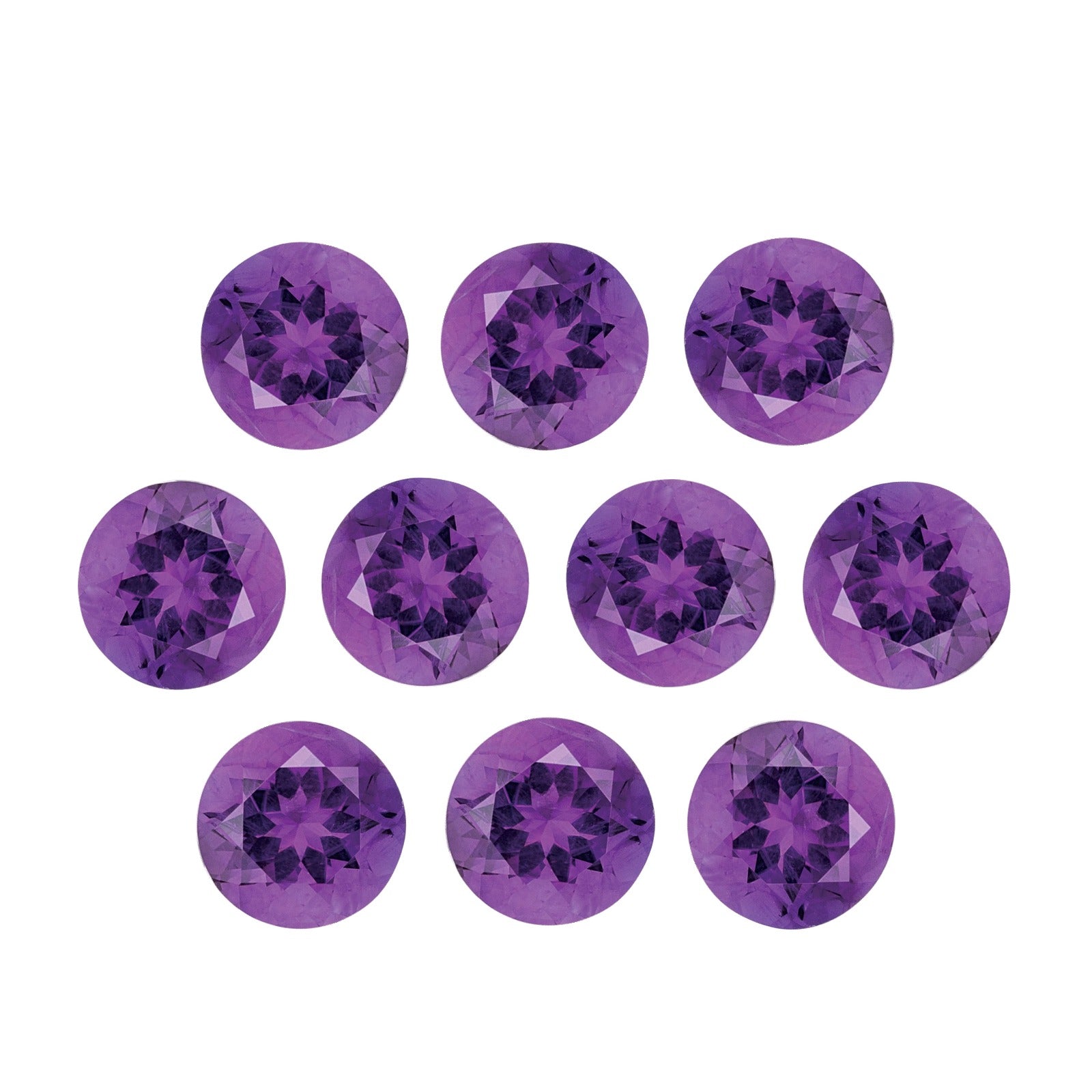 Lot of 10: 4.5 mm natural purple amethyst, round cut | Sapphire Row · cut7