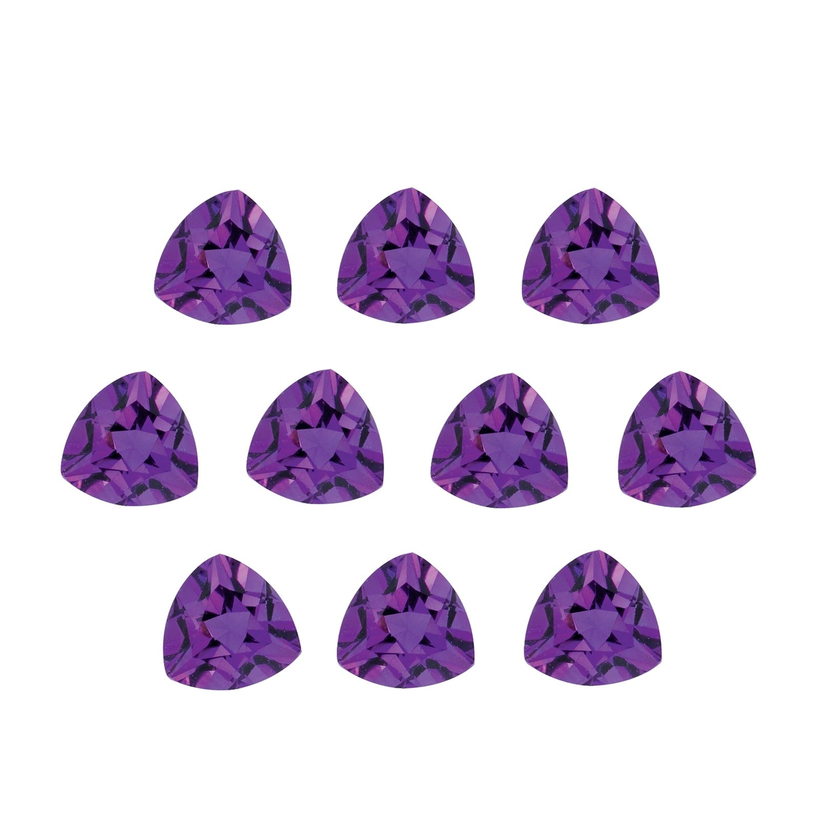 Lot of 10: 4.5 mm natural purple amethyst, trillion cut | Sapphire Row · cut7