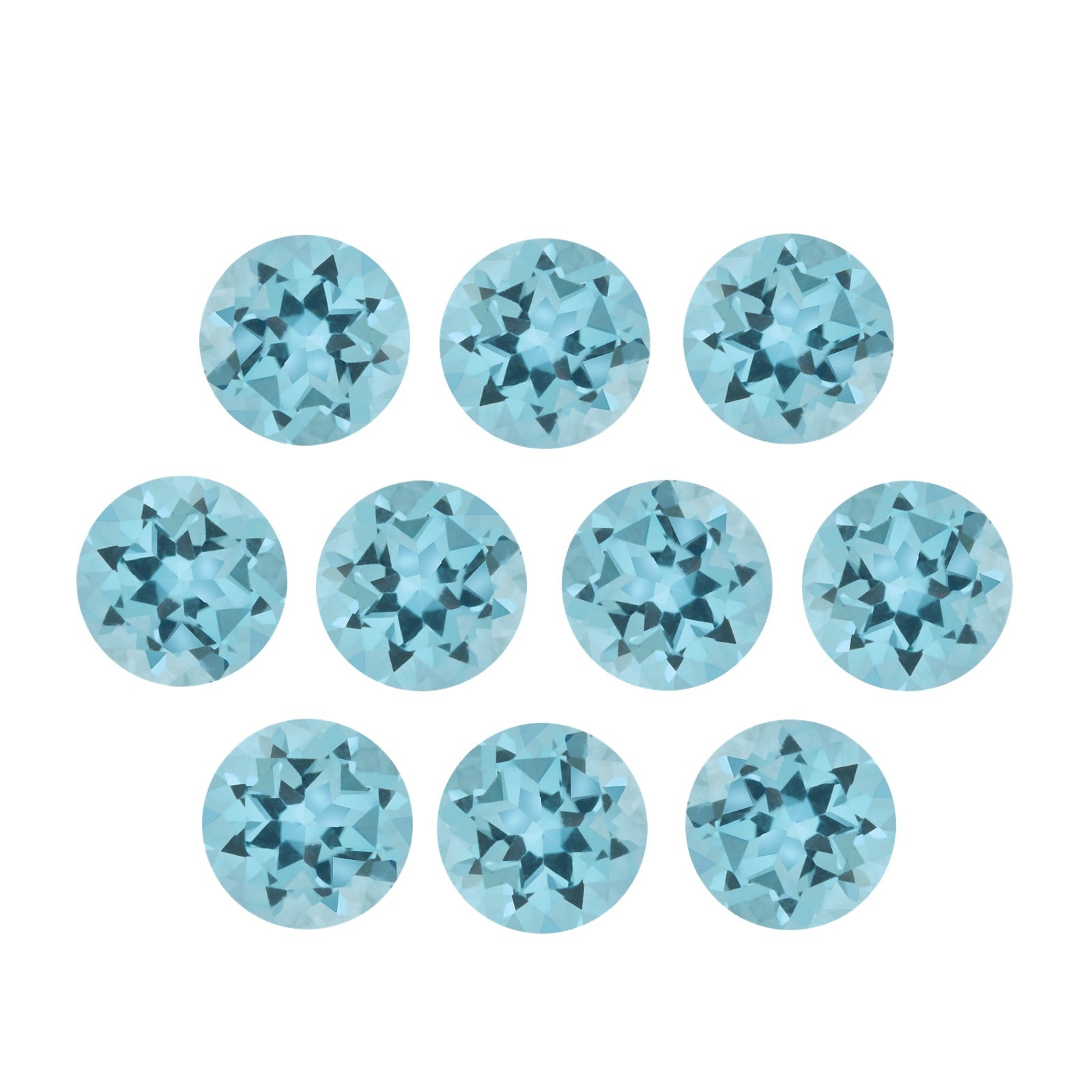 4.5 mm natural sky blue topaz, round cut | Sapphire Row · cut7