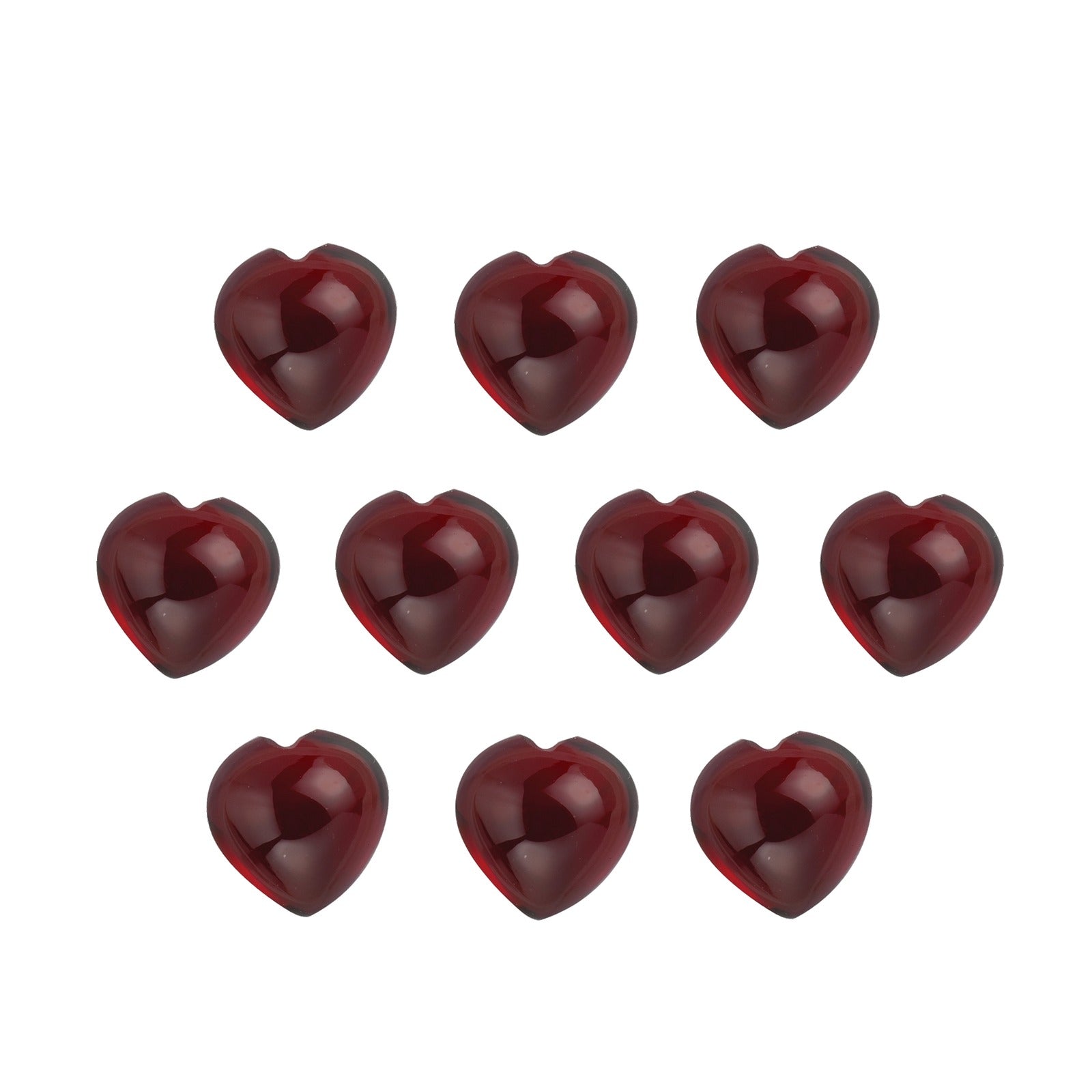 4 mm natural dark orange red mozambique garnet, heart cut | Sapphire Row · cut7