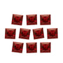 Lot of 10: 4 mm natural dark orange red mozambique garnet, square cut | Sapphire Row · cut7