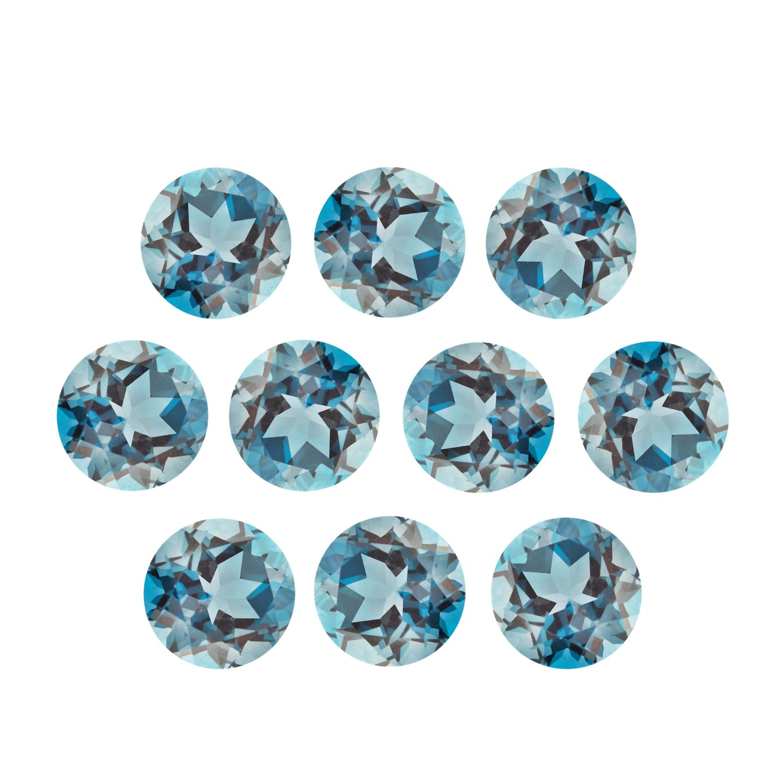 4 mm natural london blue topaz, round cut | Sapphire Row · cut7