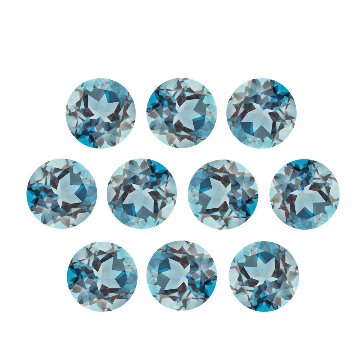4 mm natural london blue topaz, round cut | Sapphire Row · cut7