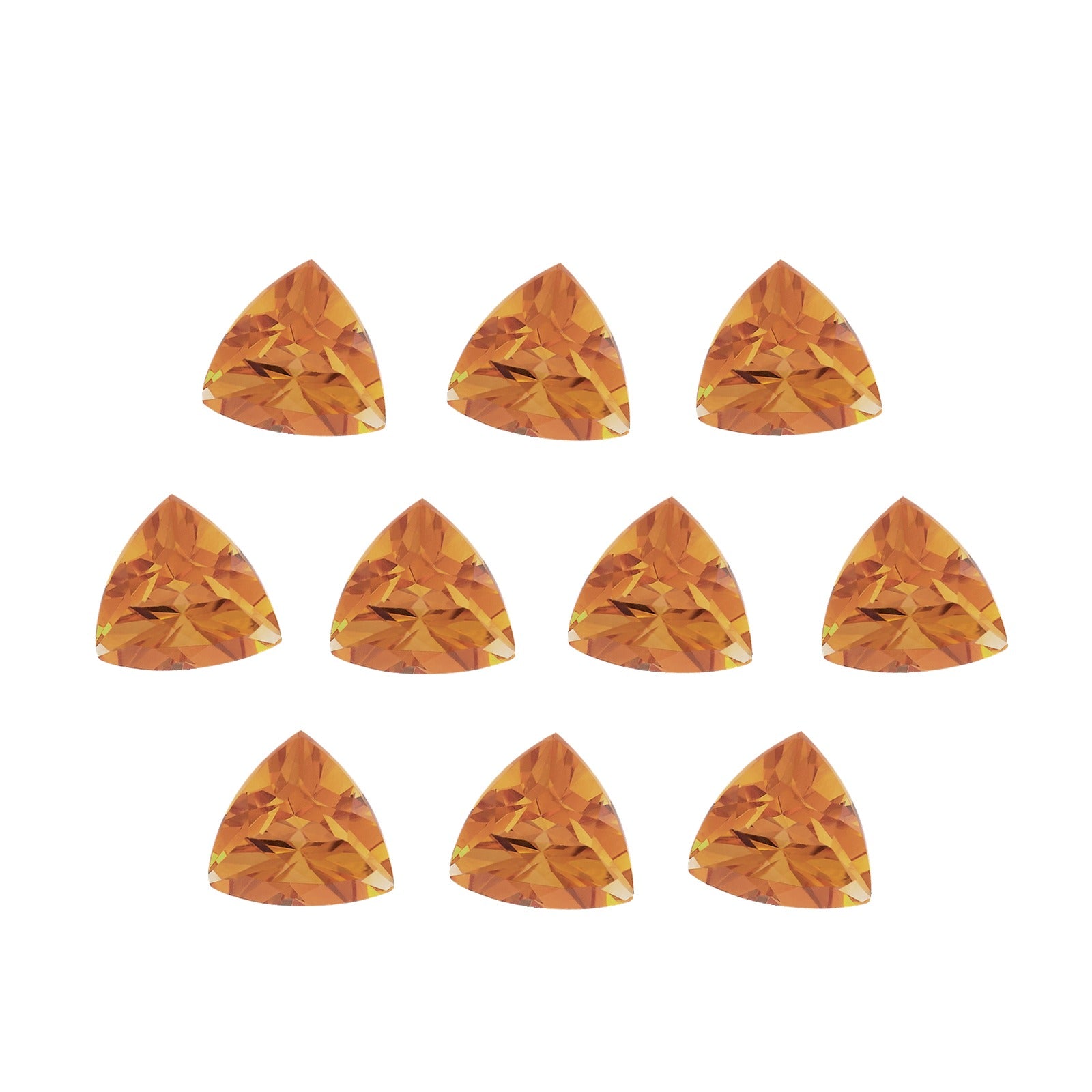 Lot of 10: 4 mm natural orange citrine, trillion cut | Sapphire Row · cut7