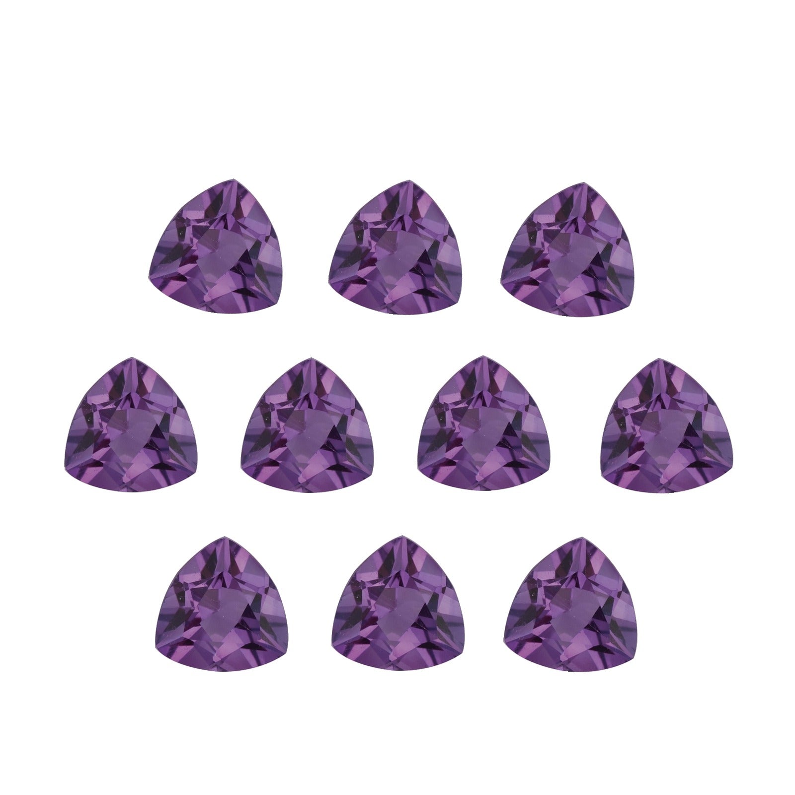 Lot of 10: 4 mm natural purple amethyst, trillion cut | Sapphire Row · cut7