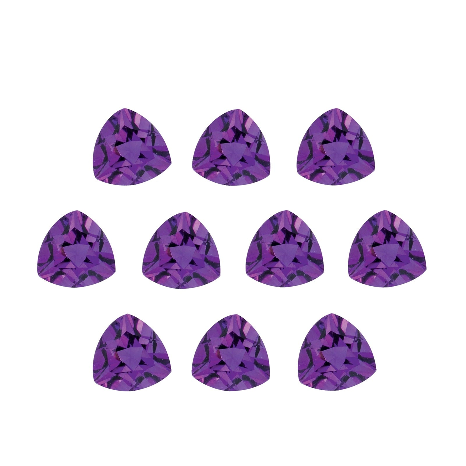 Lot of 10: 4 mm natural purple amethyst, trillion cut | Sapphire Row · cut7