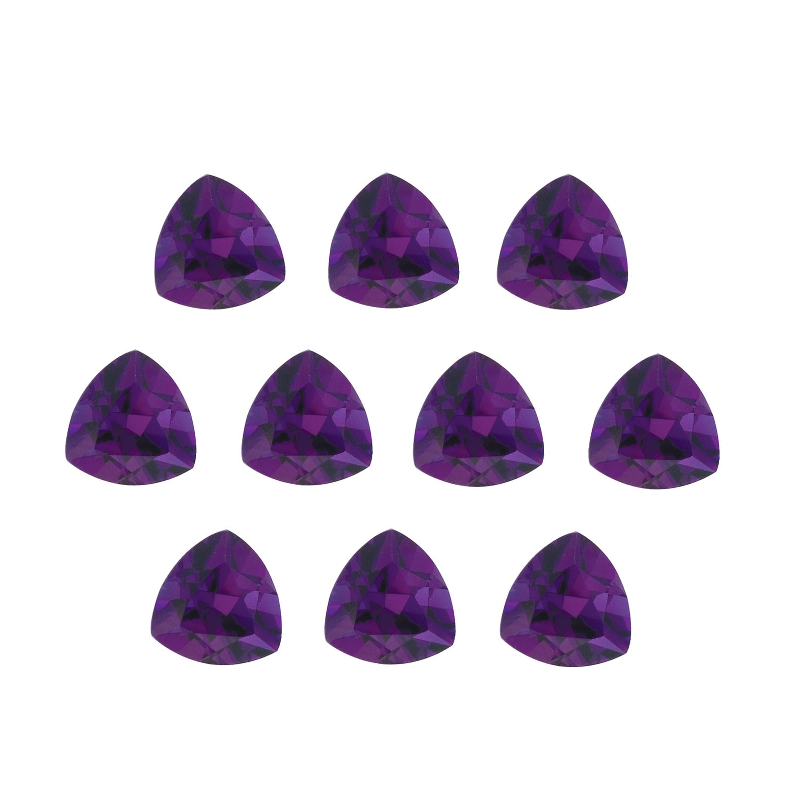 Lot of 10: 4 mm natural purple amethyst, trillion cut | Sapphire Row · cut7