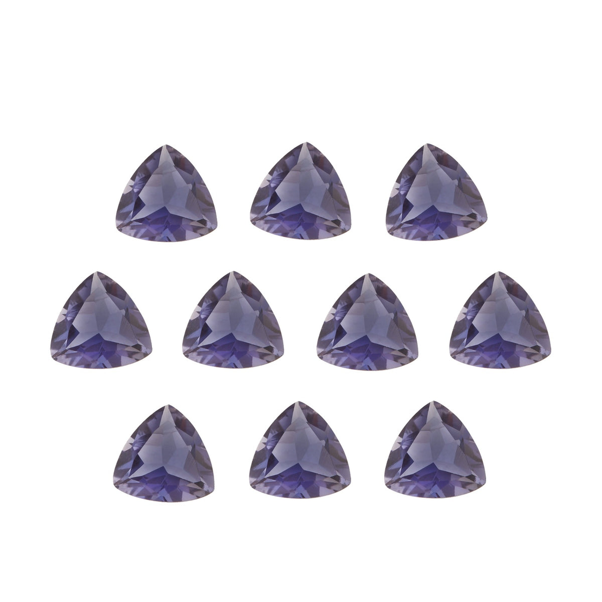 Lot of 10: 4 mm natural purple iolite, trillion cut | Sapphire Row · cut7
