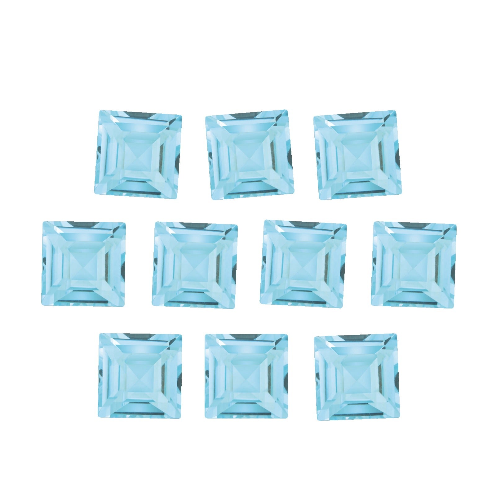 4 mm natural sky blue topaz, square cut | Sapphire Row · cut7