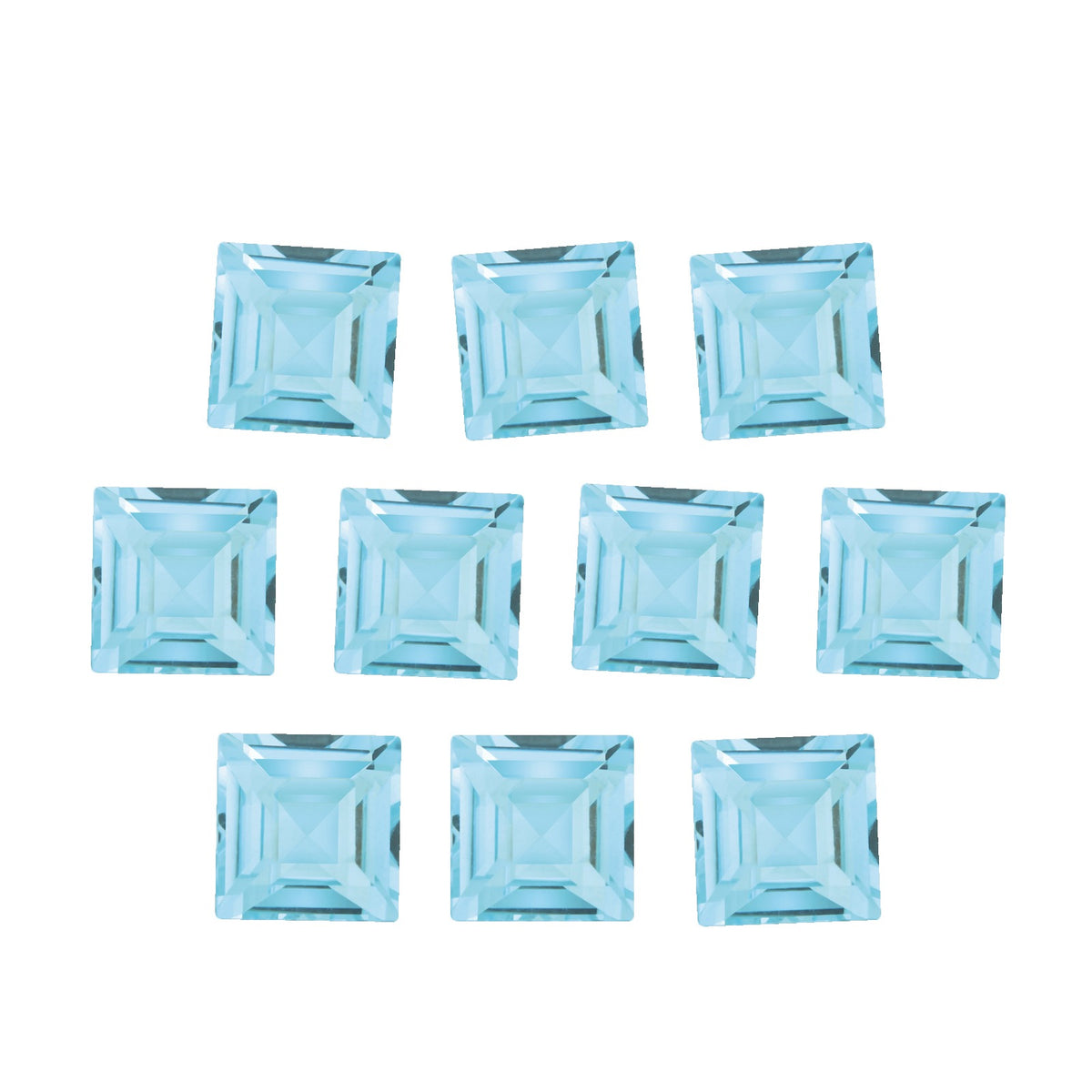 4 mm natural sky blue topaz, square cut | Sapphire Row · cut7