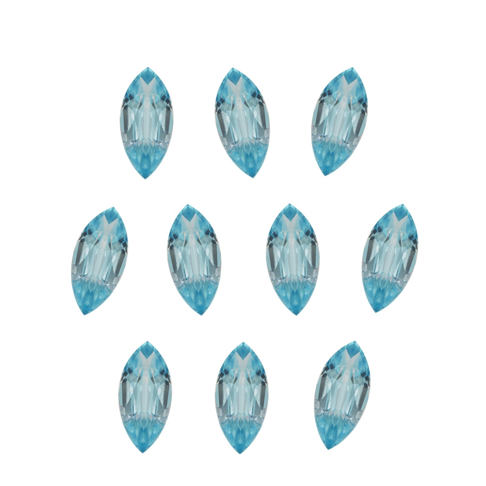 Lot of 10: 4x2 mm natural blue zircon, marquise cut | Sapphire Row · cut7
