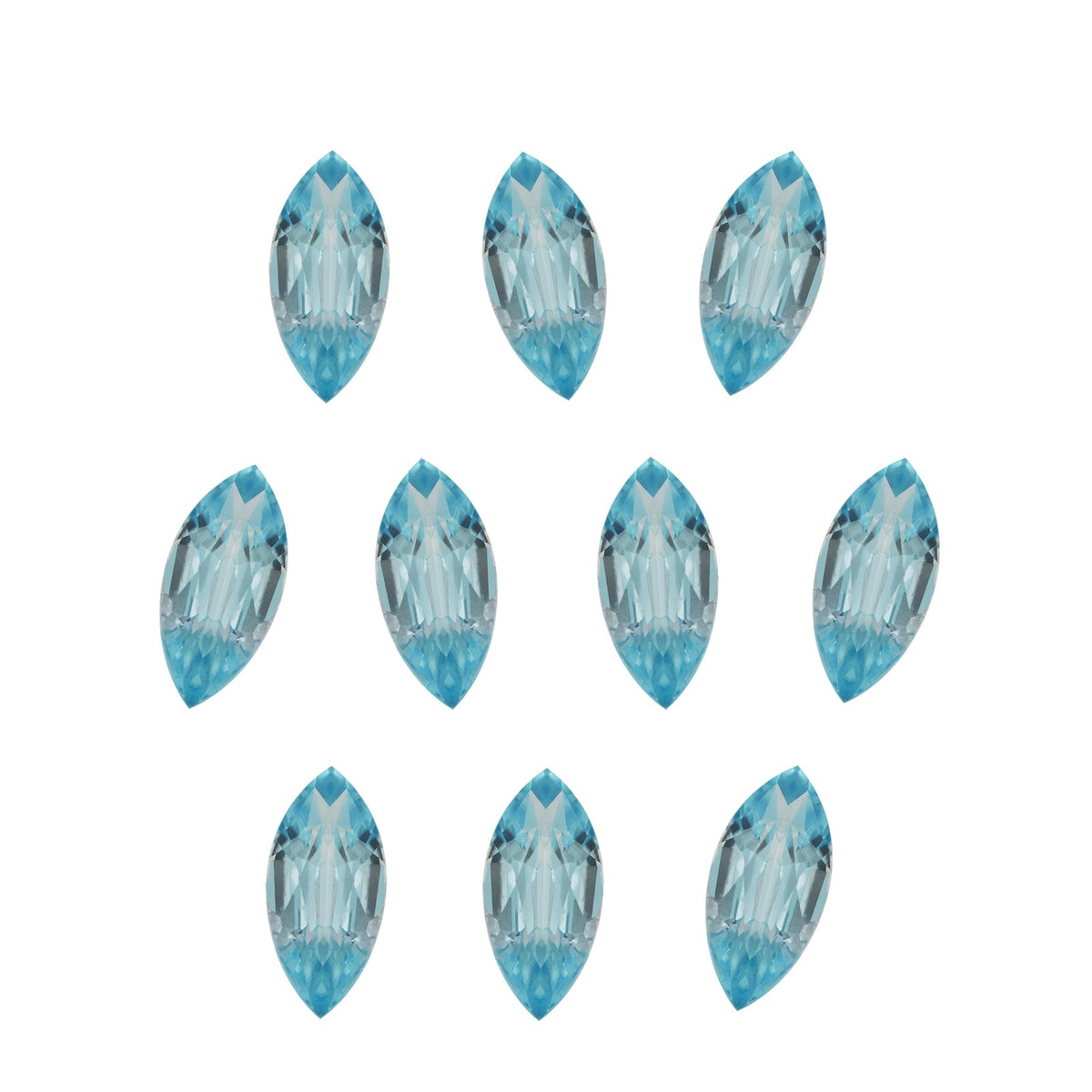 Lot of 10: 4x2 mm natural blue zircon, marquise cut | Sapphire Row · cut7