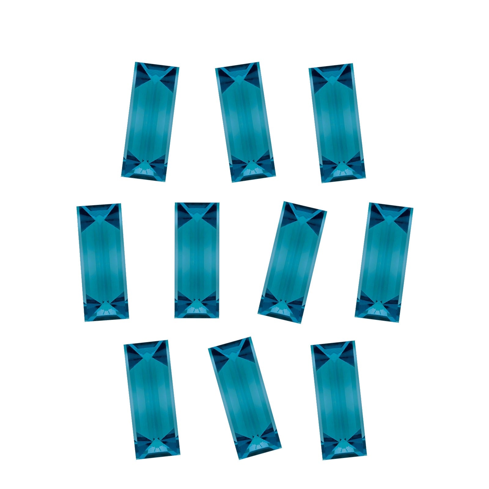Lot of 10: 4x2 mm natural london blue topaz, straight baguette cut | Sapphire Row · cut7
