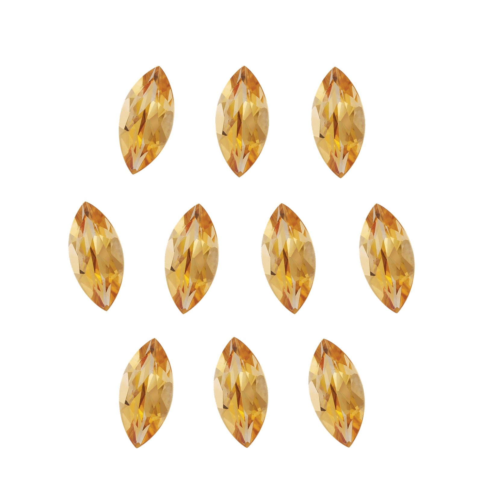 Lot of 10: 4x2 mm natural orange citrine, marquise cut | Sapphire Row · cut7