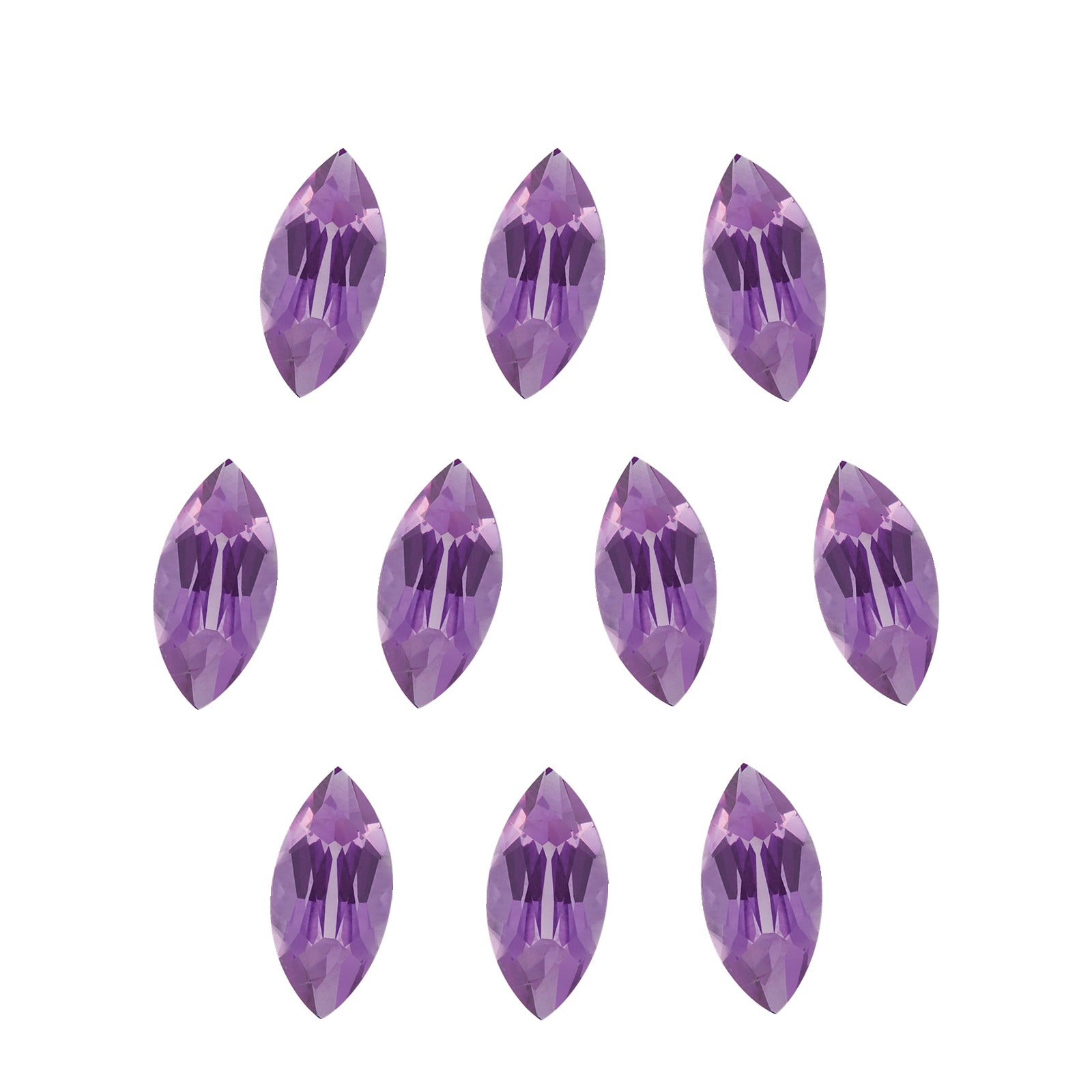 Lot of 10: 4x2 mm natural purple amethyst, marquise cut | Sapphire Row · cut7