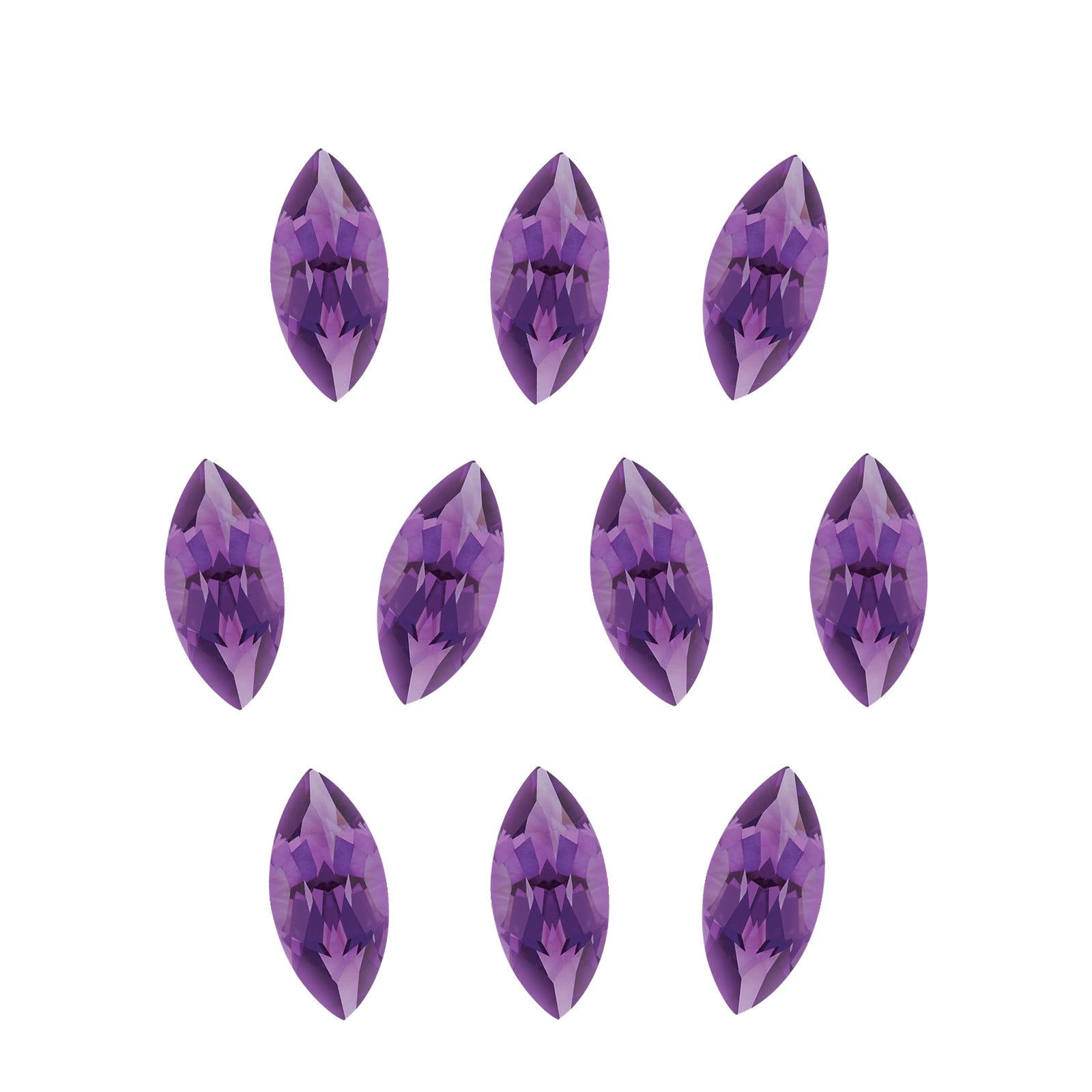 Lot of 10: 4x2 mm natural purple amethyst, marquise cut | Sapphire Row · cut7