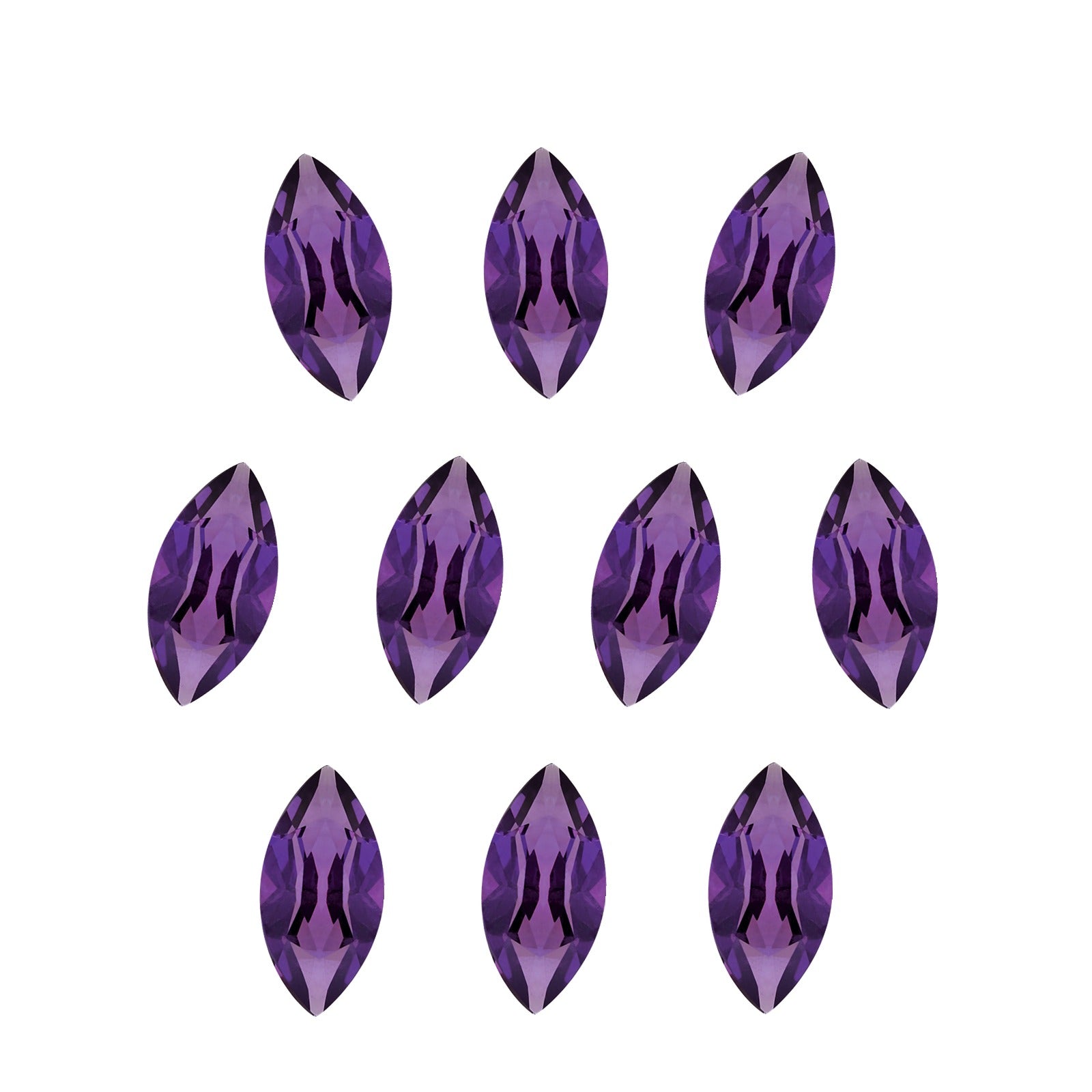 Lot of 10: 4x2 mm natural purple amethyst, marquise cut | Sapphire Row · cut7