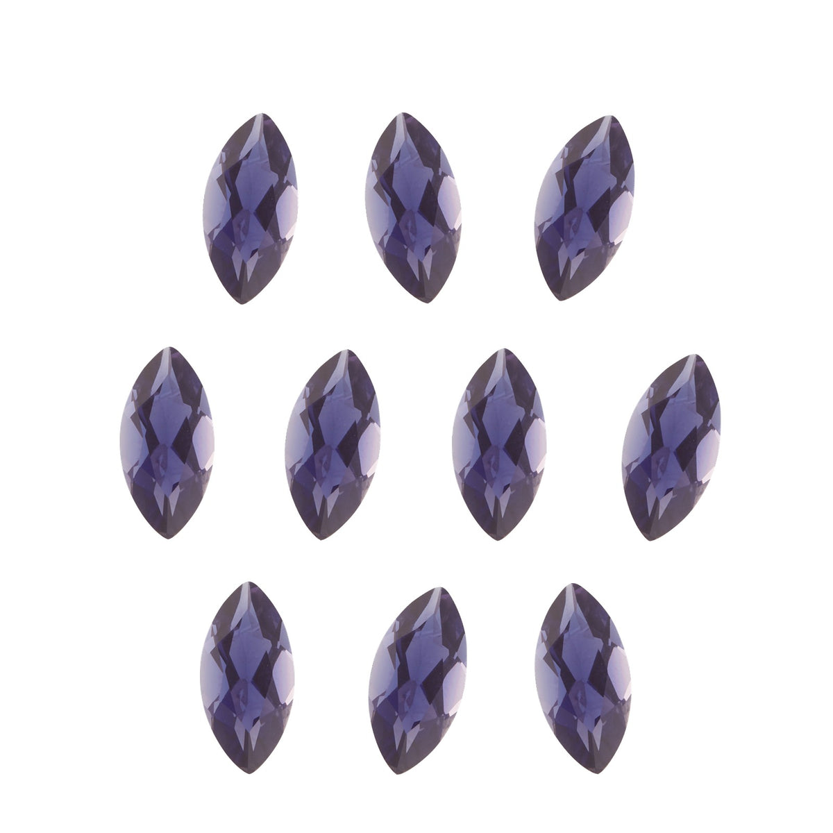 Lot of 10: 4x2 mm natural purple iolite, marquise cut | Sapphire Row · cut7