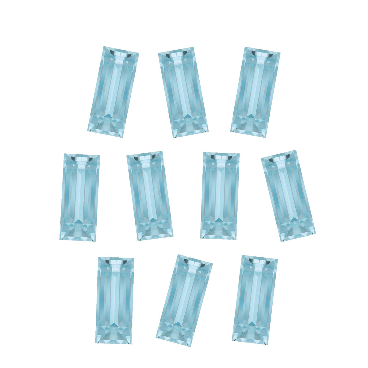 4x2 mm natural sky blue topaz, straight baguette cut | Sapphire Row · cut7