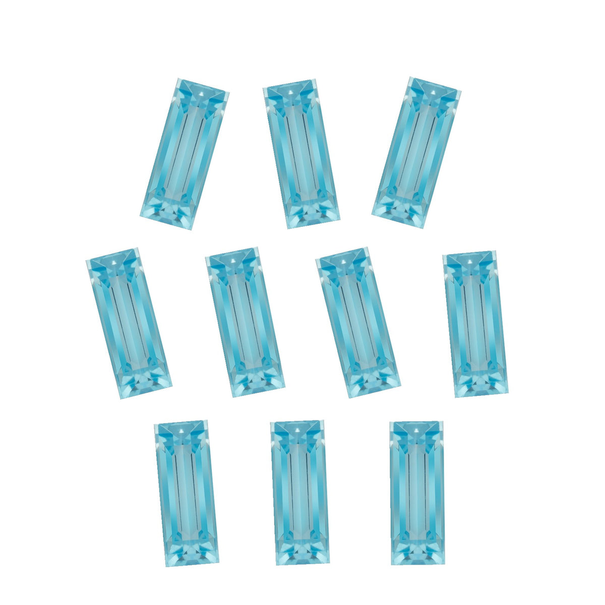 4x2 mm natural swiss blue topaz, straight baguette cut | Sapphire Row · cut7
