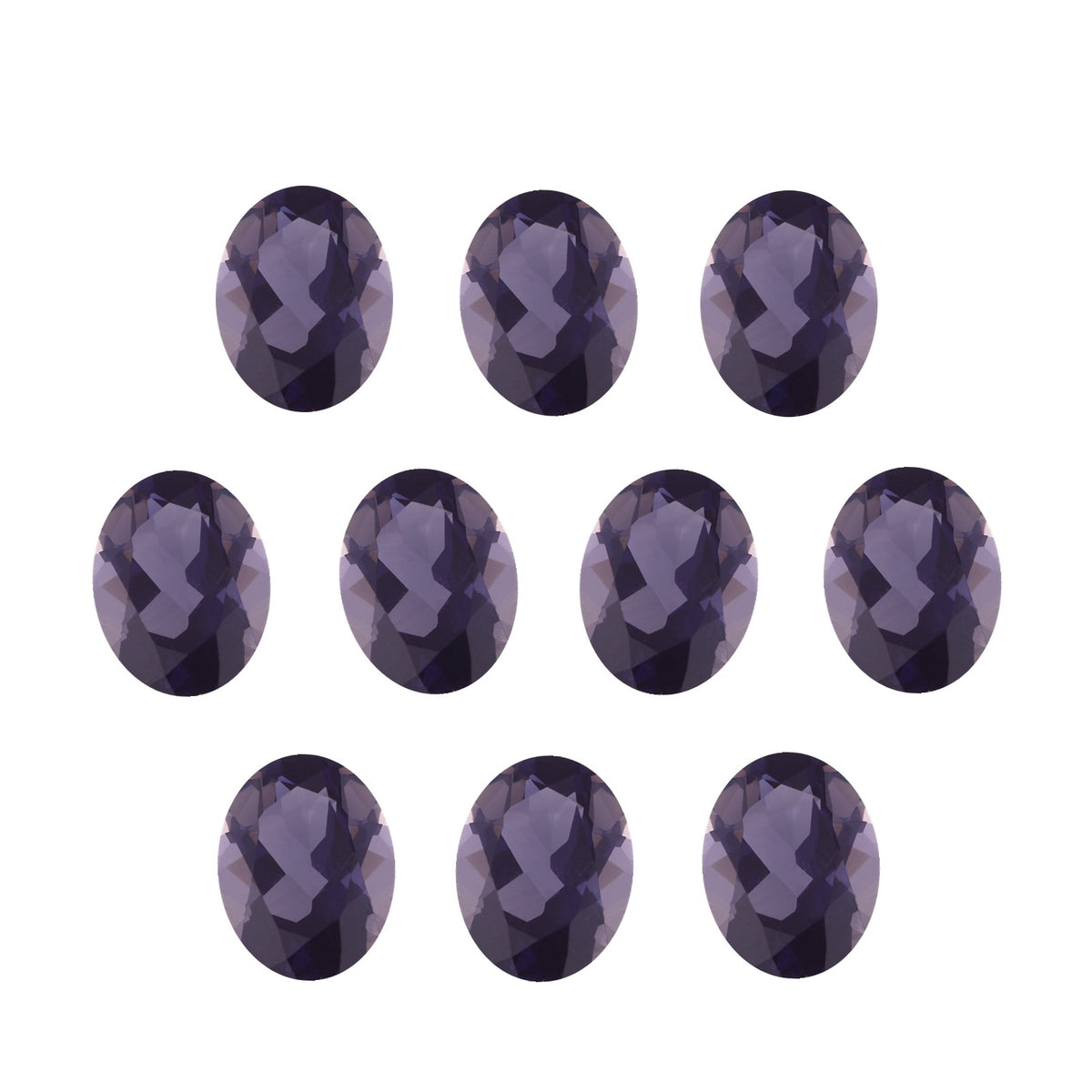 Lot of 10: 4x3 mm natural purple iolite, oval cut | Sapphire Row · cut7