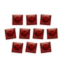 Lot of 10: 5 mm natural dark orange red mozambique garnet, square cut | Sapphire Row · cut7