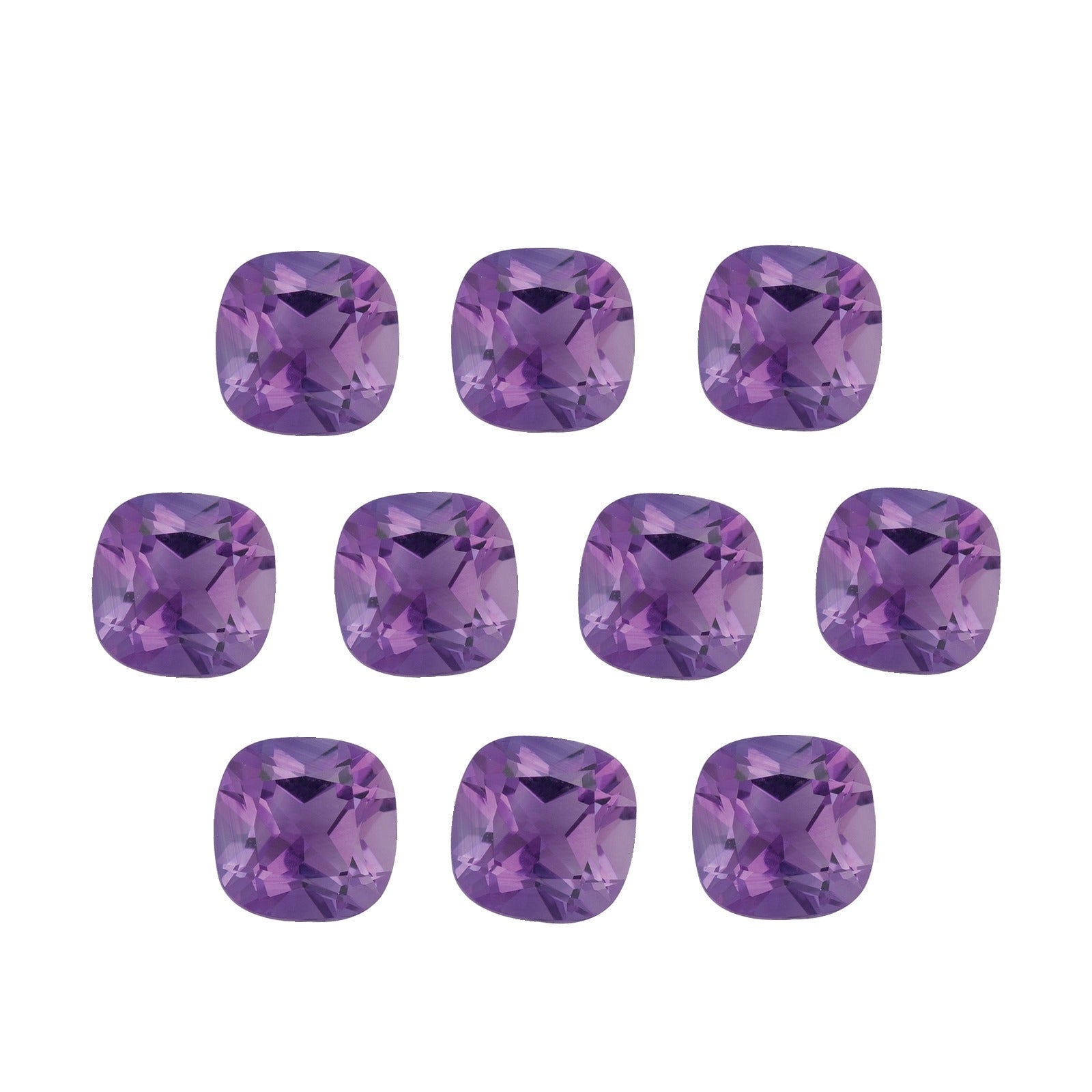 Lot of 10: 5 mm natural purple amethyst, cushion cut | Sapphire Row · cut7