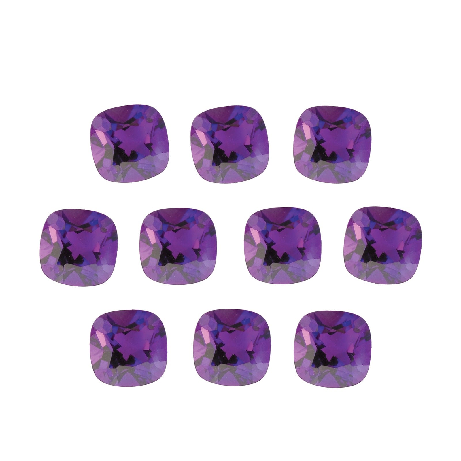 Lot of 10: 5 mm natural purple amethyst, cushion cut | Sapphire Row · cut7