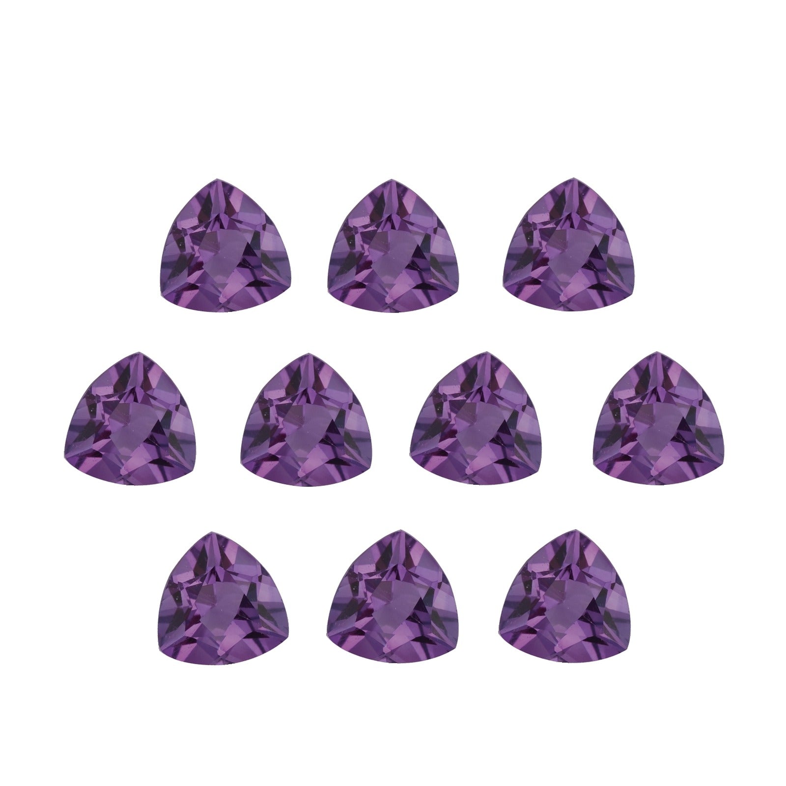 Lot of 10: 5 mm natural purple amethyst, trillion cut | Sapphire Row · cut7