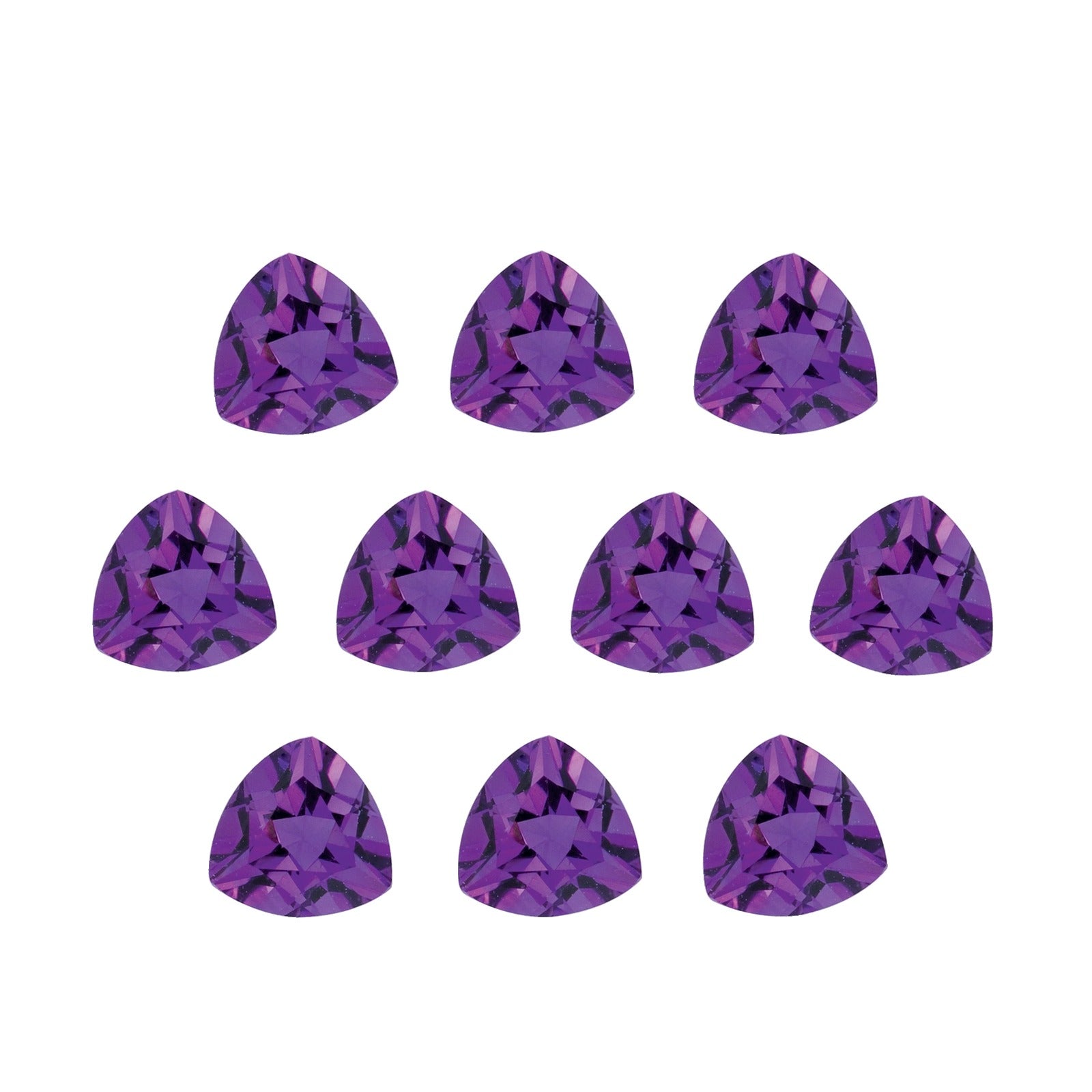 Lot of 10: 5 mm natural purple amethyst, trillion cut | Sapphire Row · cut7