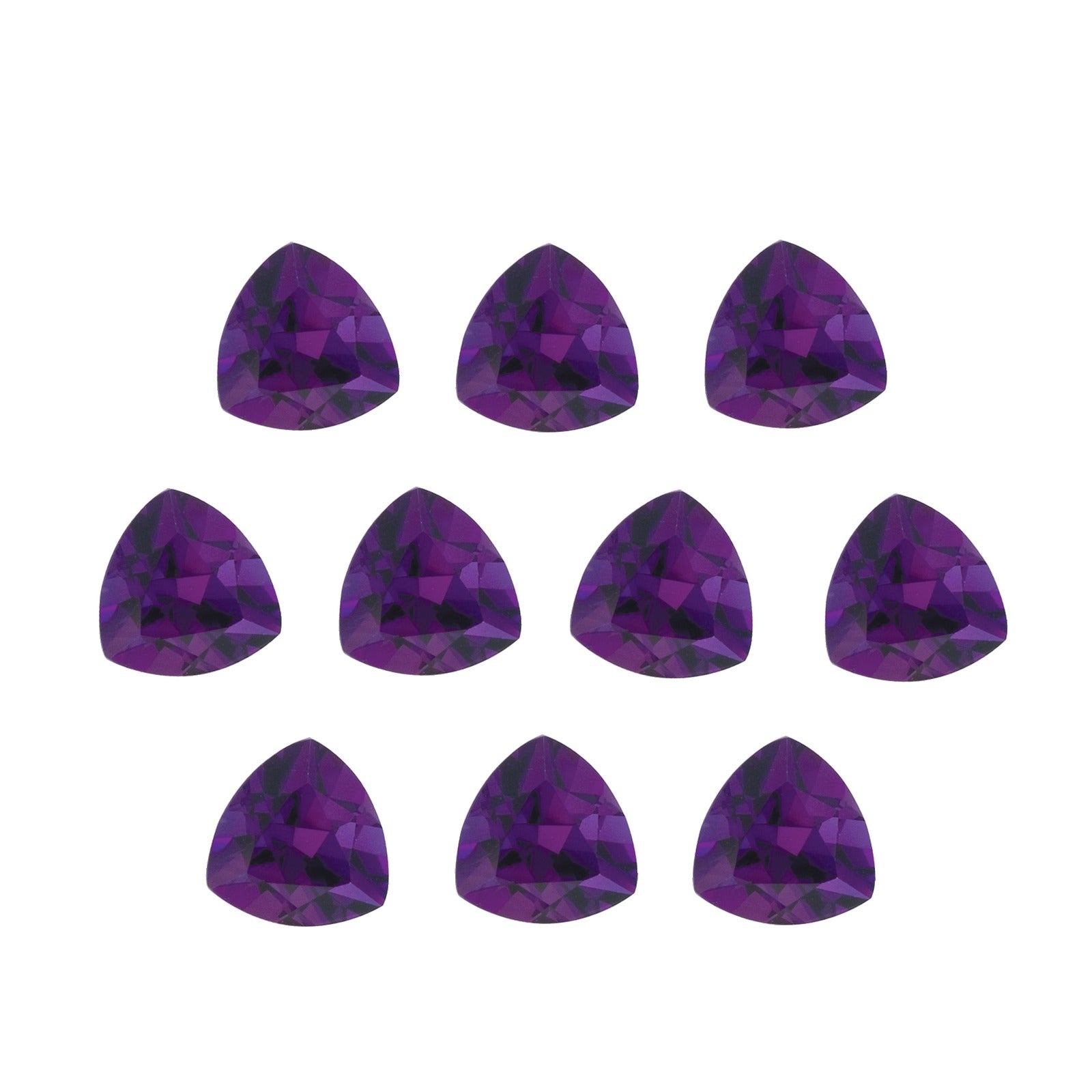 Lot of 10: 5 mm natural purple amethyst, trillion cut | Sapphire Row · cut7