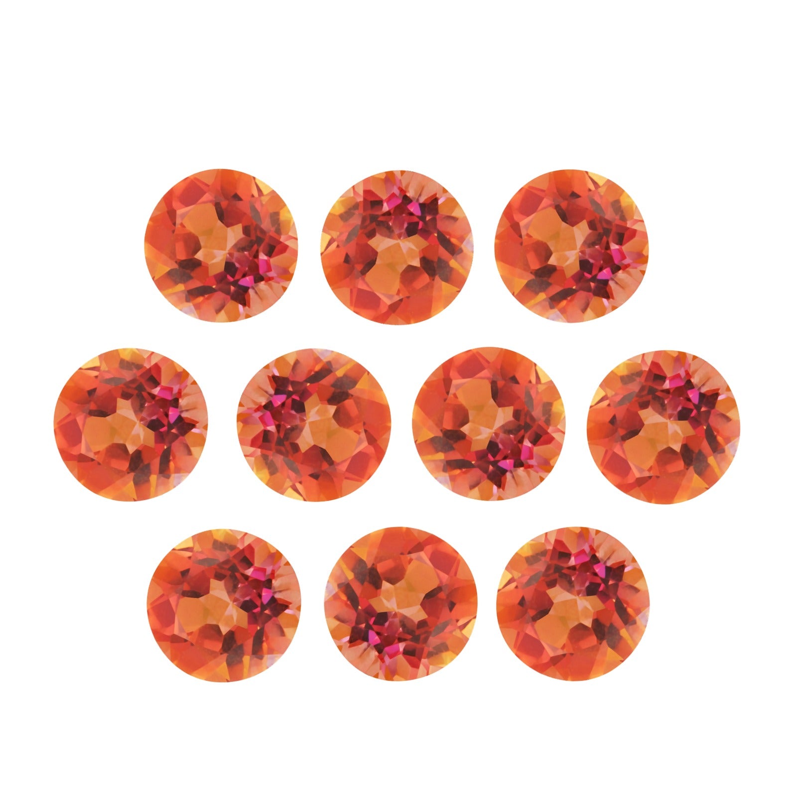 Lot of 10: 5 mm natural sunrise mystic topaz, round cut | Sapphire Row · cut7