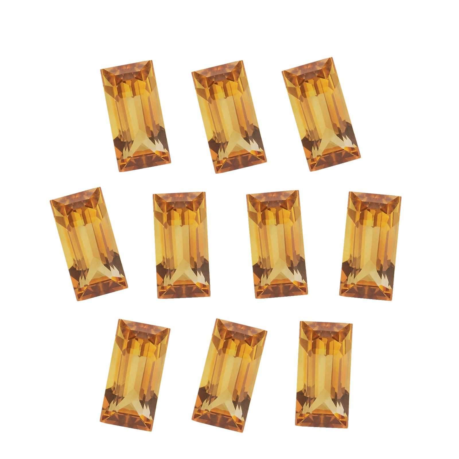 Lot of 10: 5x2.5 mm natural orange citrine, straight baguette cut | Sapphire Row · cut7