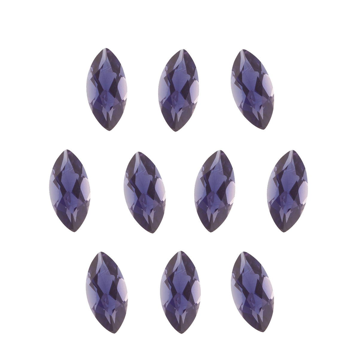 Lot of 10: 5x2.5 mm natural purple iolite, marquise cut | Sapphire Row · cut7