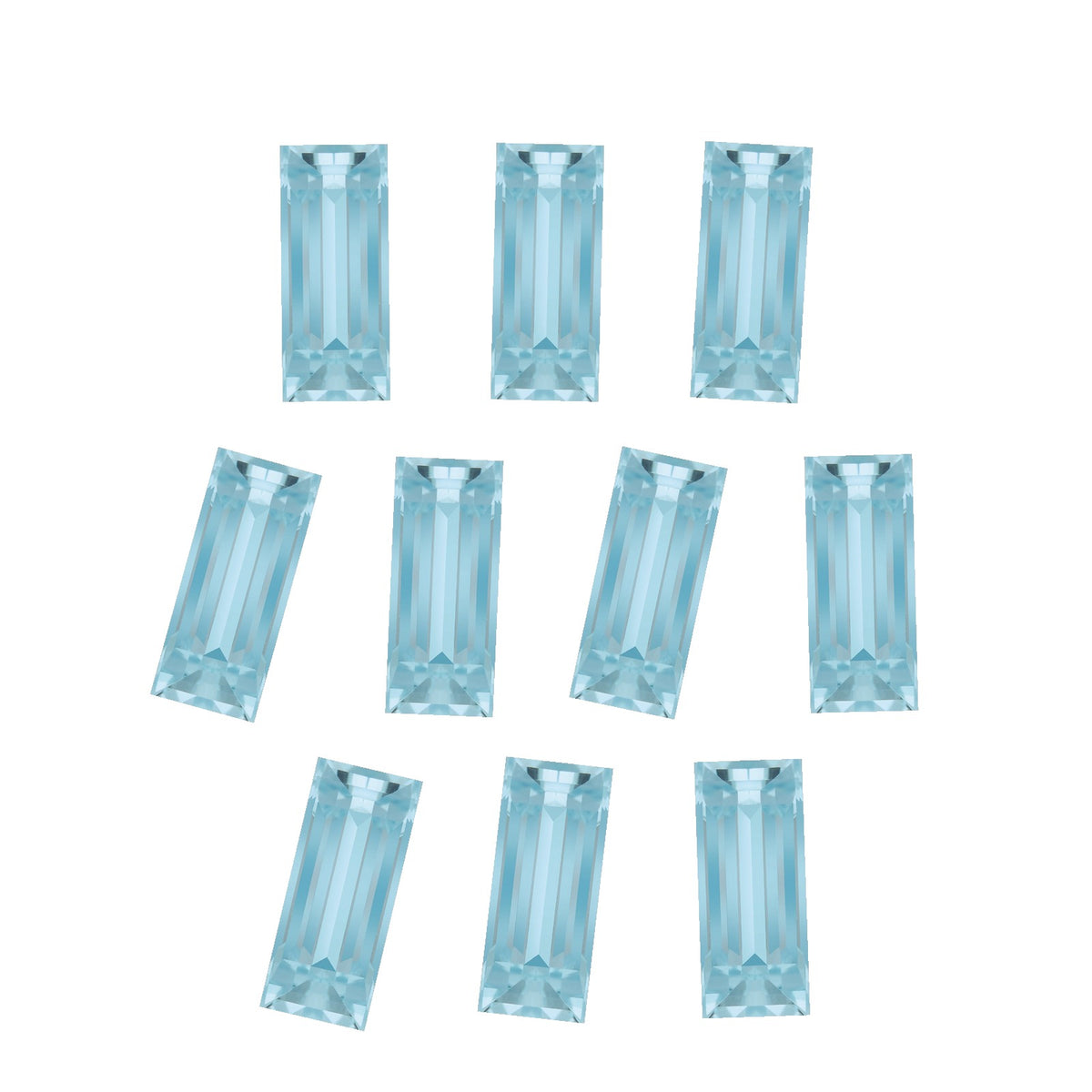 5x2.5 mm natural sky blue topaz, straight baguette cut | Sapphire Row · cut7