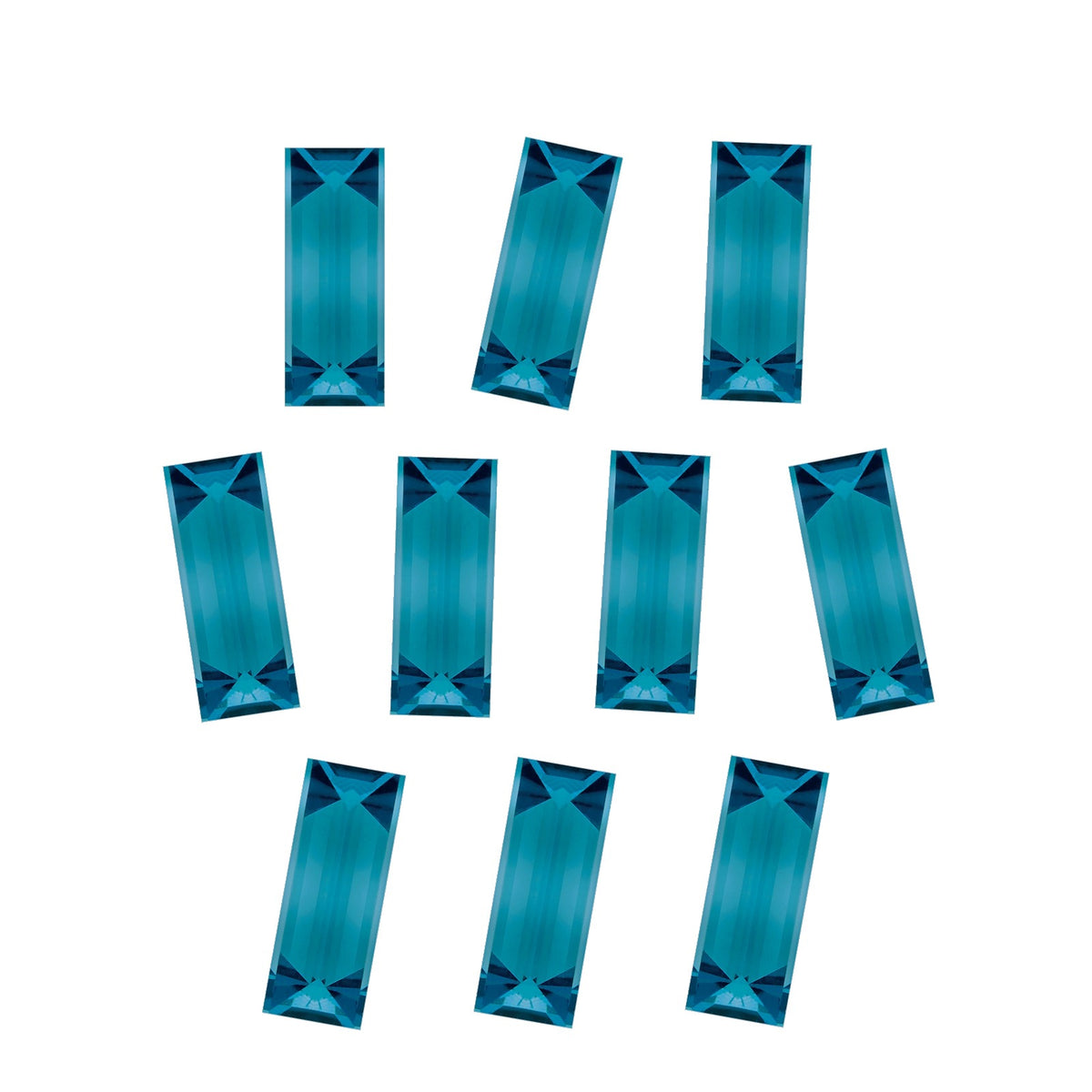 5x2 mm natural london blue topaz, straight baguette cut | Sapphire Row · cut7