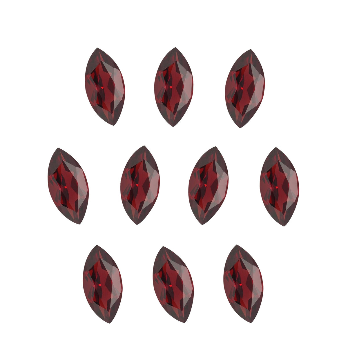 Lot of 10: 5x3 mm natural dark orange red mozambique garnet, marquise cut | Sapphire Row · cut7