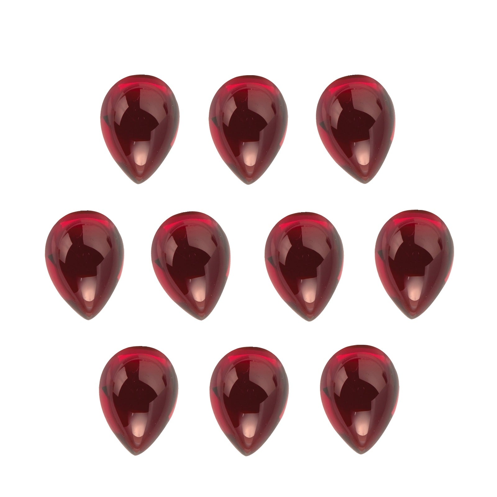 Lot of 10: 5x3 mm natural dark orange red mozambique garnet, pear cut | Sapphire Row · cut7