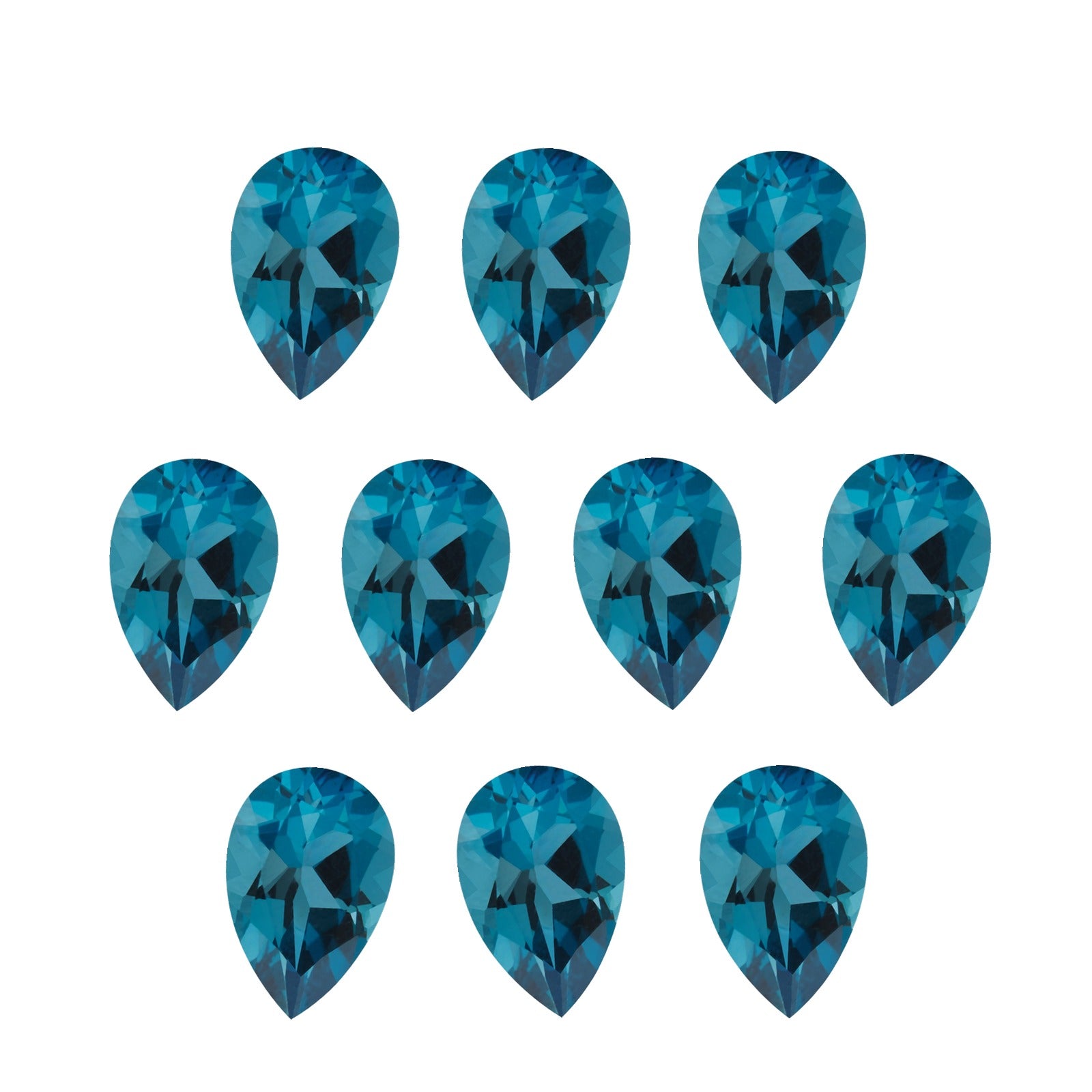 Lot of 10: 5x3 mm natural london blue topaz, pear cut | Sapphire Row · cut7