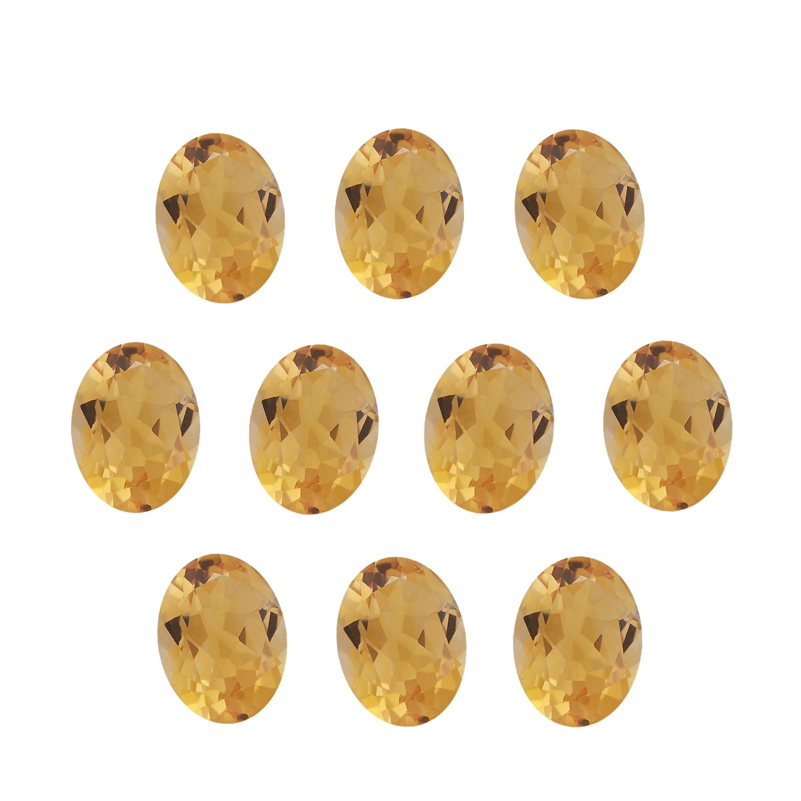 Lot of 10: 5x3 mm natural orange citrine, oval cut | Sapphire Row · cut7