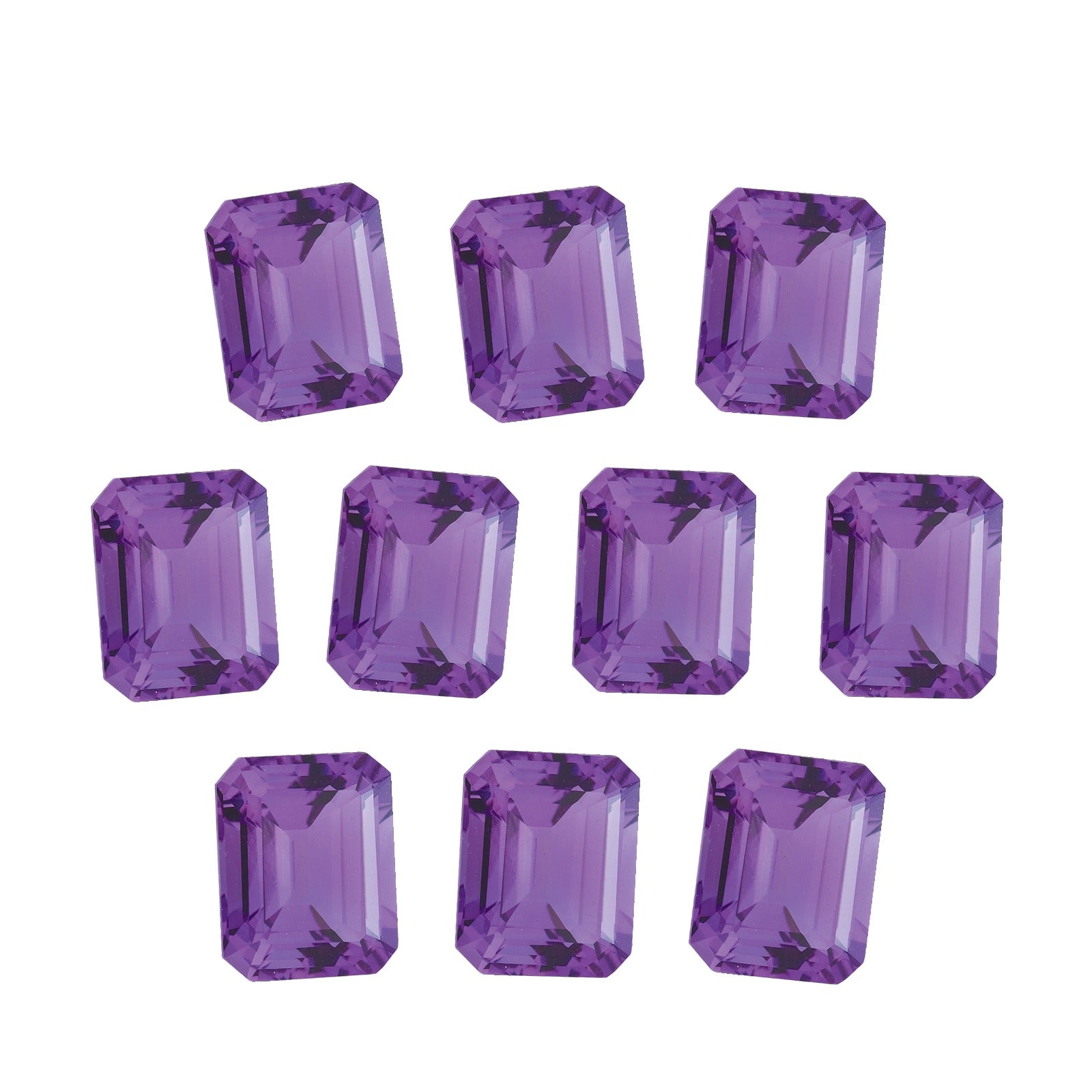 Lot of 10: 5x3 mm natural purple amethyst, emerald cut | Sapphire Row · cut7