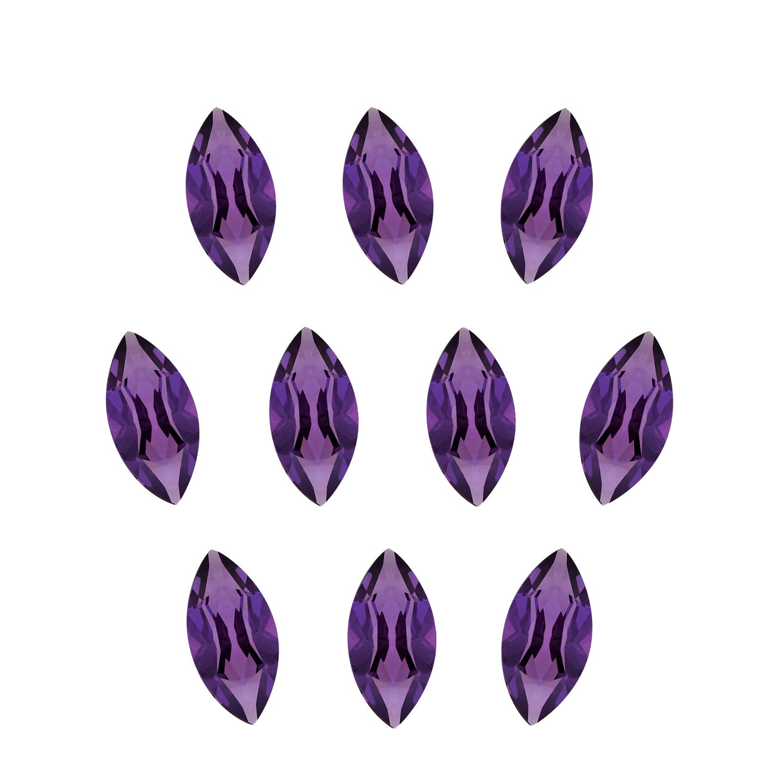Lot of 10: 5x3 mm natural purple amethyst, marquise cut | Sapphire Row · cut7
