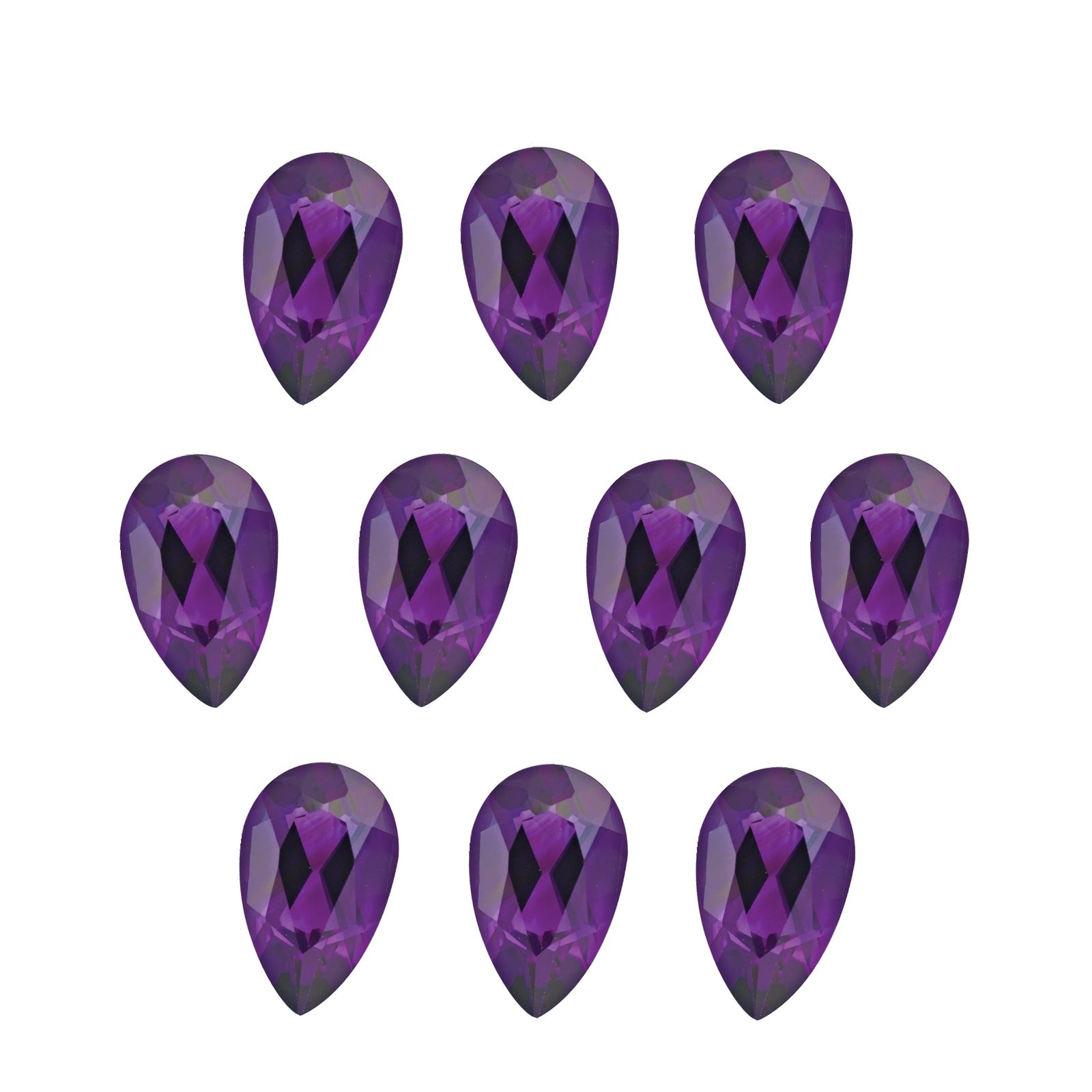 Lot of 10: 5x3 mm natural purple amethyst, pear cut | Sapphire Row · cut7