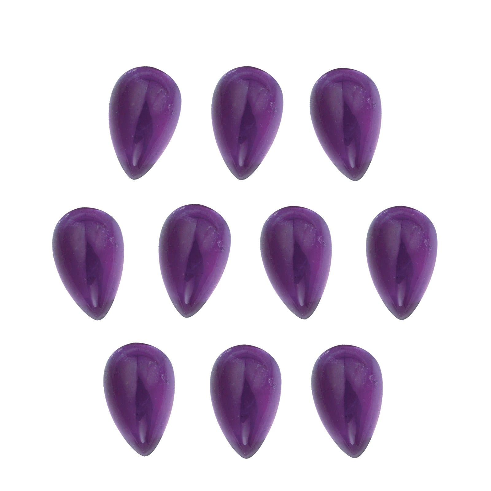 Lot of 10: 5x3 mm natural purple amethyst, pear cut | Sapphire Row · cut7