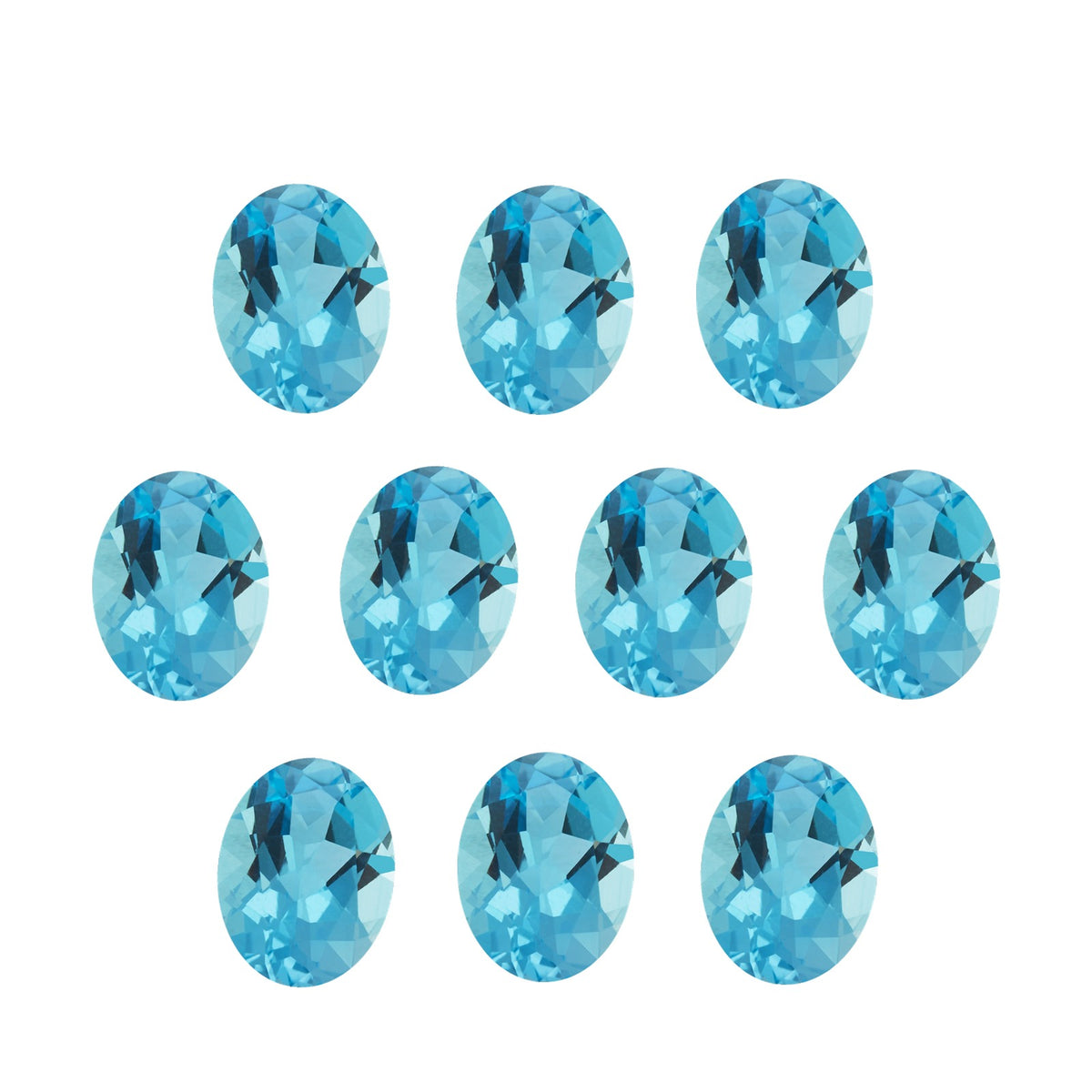5x3 mm natural swiss blue topaz, oval cut | Sapphire Row · cut7