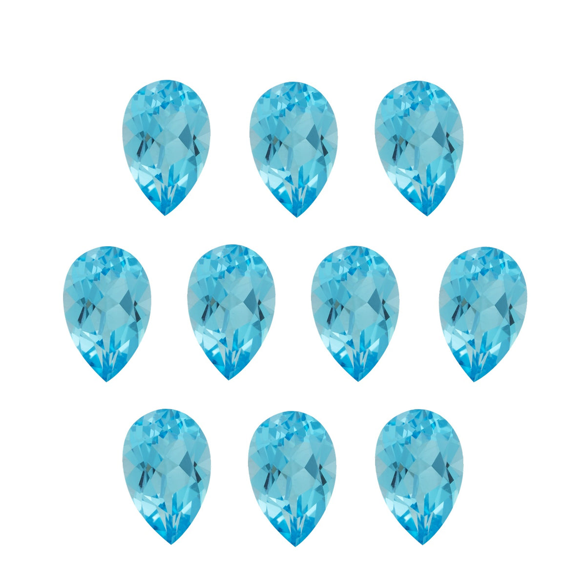 5x3 mm natural swiss blue topaz, pear cut | Sapphire Row · cut7