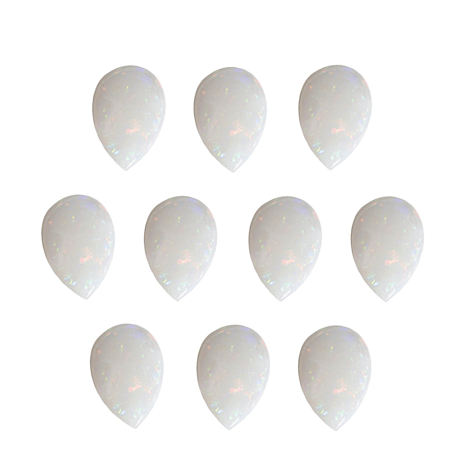 Lot of 10: 5x3 mm natural white opal, pear cut | Sapphire Row · cut7