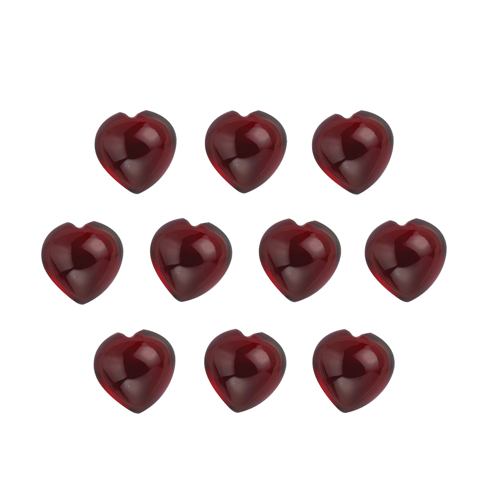 6 mm natural dark orange red mozambique garnet, heart cut | Sapphire Row · cut7