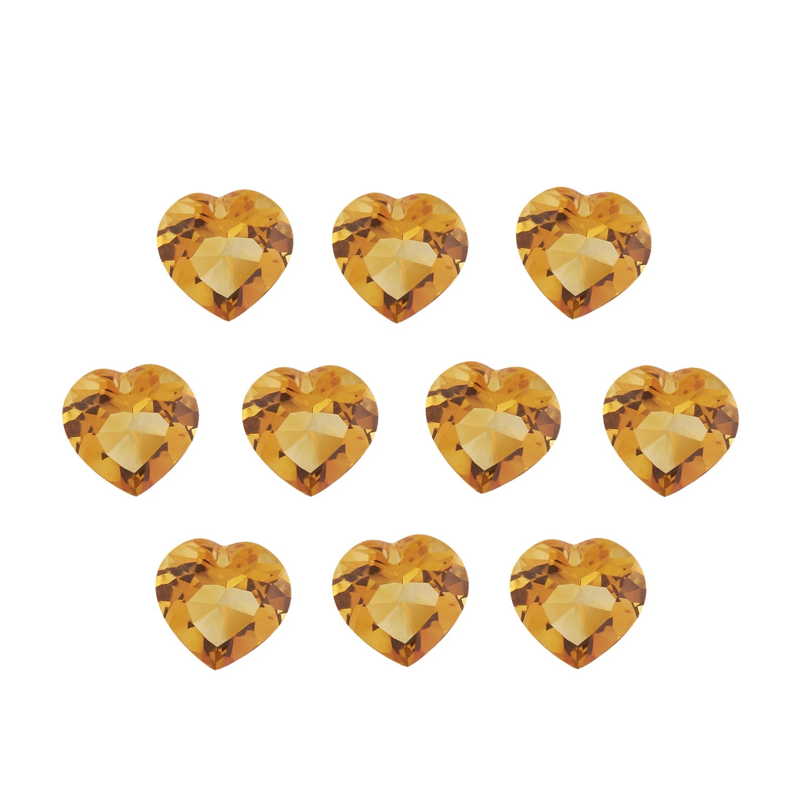 Lot of 10: 6 mm natural orange citrine, heart cut | Sapphire Row · cut7